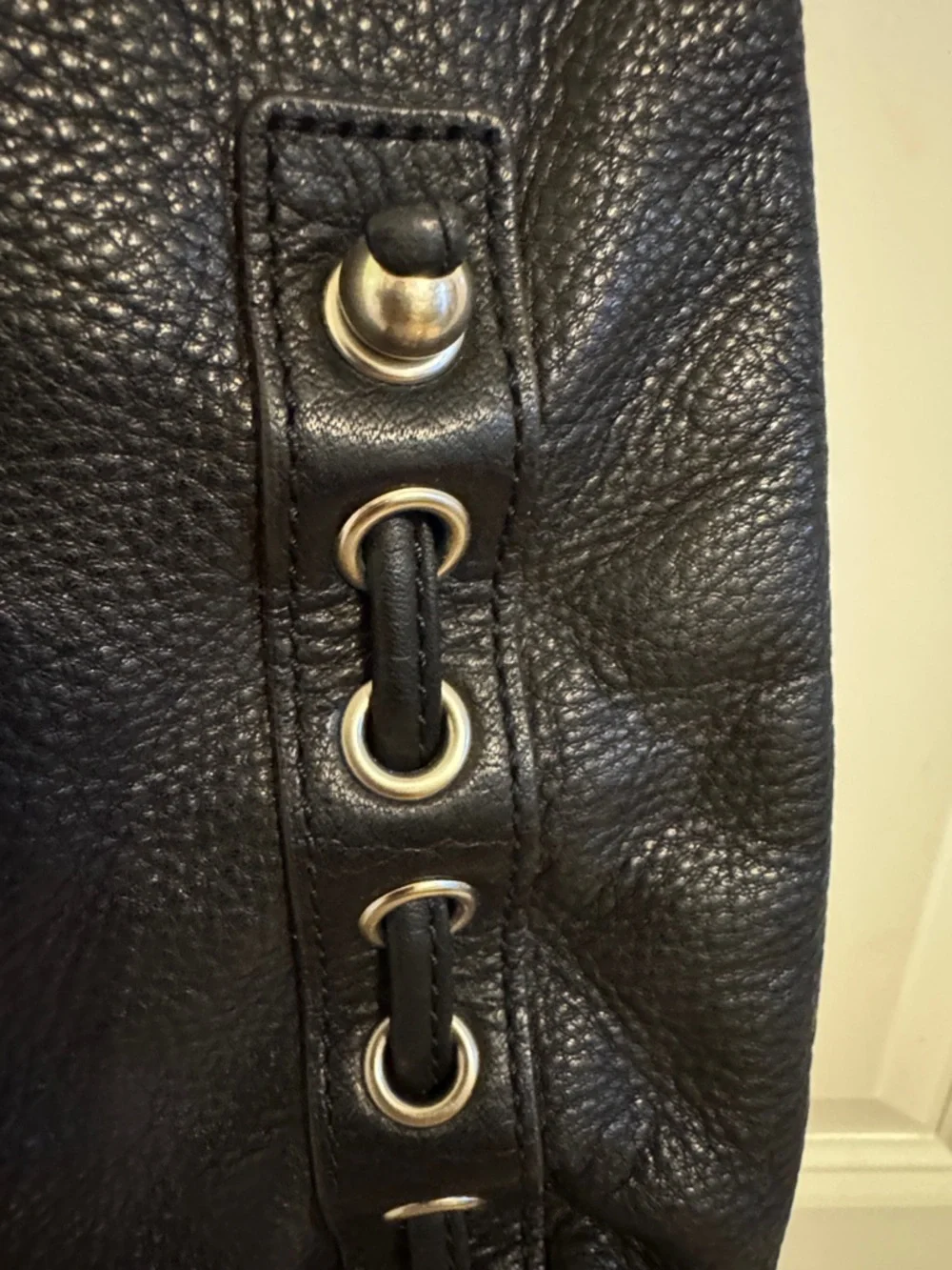 B. Makowsky Black Leather Shoulder Bag